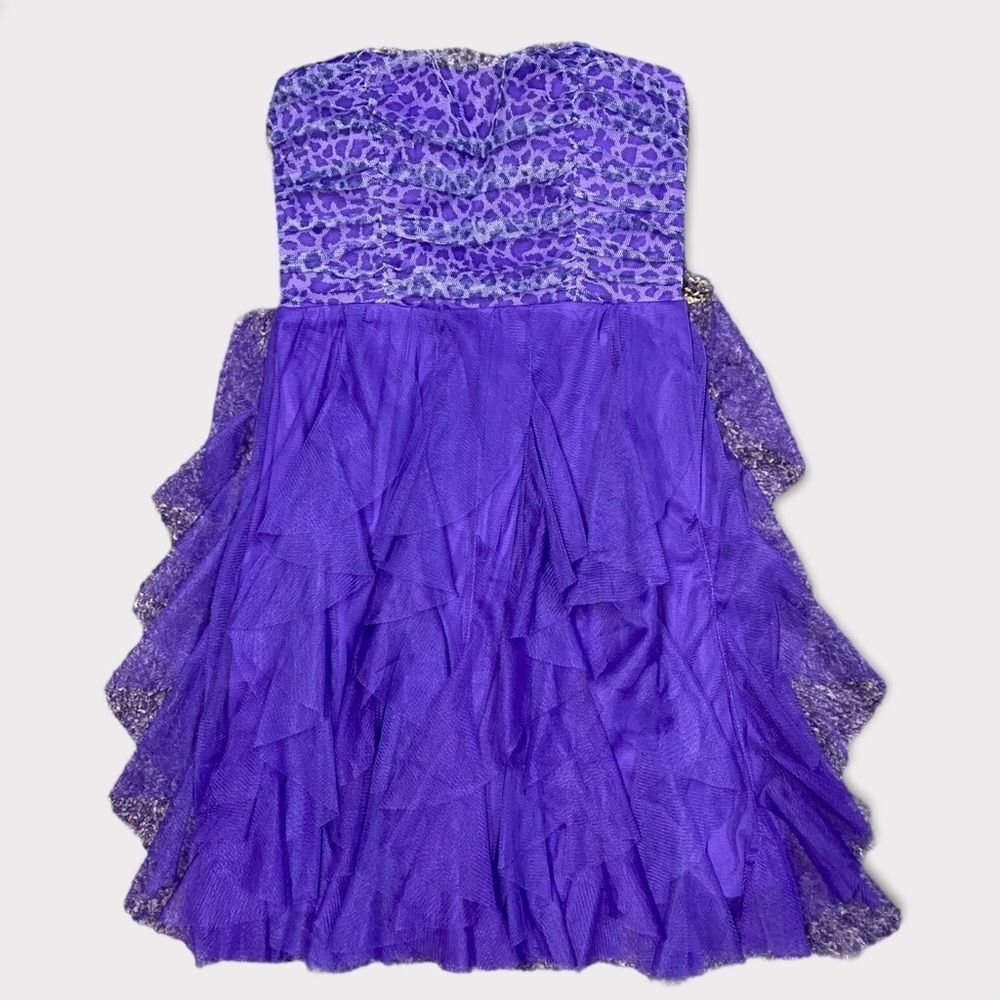 𝅺teezeme Strapless Purple Cocktail Dress